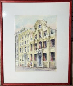 Vintage Original Watercolor Ghent Belgium Architectural Street Scene Clemet - Picture 1 of 20
