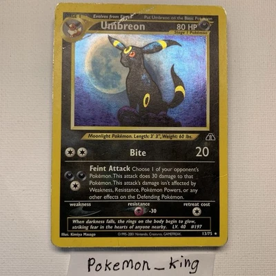 Pokémon TCG Umbreon Neo Discovery Holo Rare Card 13/75 - Image 1 of 4