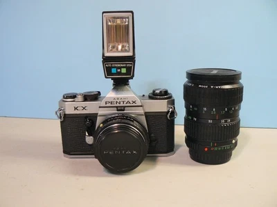 ▶️ Cámara fotográfica PENTAX KX 35mm + Lente PENTAX 50mm f/1.8 + Zoom Takumar 28-80mm. Foto 1 de 4
