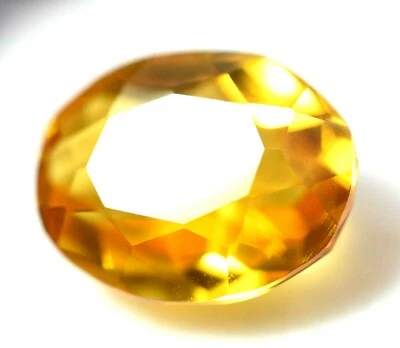 Lab Created 8.10 Ct Beautiful Golden Yellow Citrine GGL Certified AAA+ Gemstone - Image 1 of 4