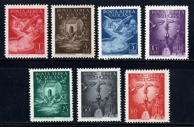 Vatican 1947 Set Birds Circling Cross - Air Mail stamps LH/MNH - Image 1 of 2