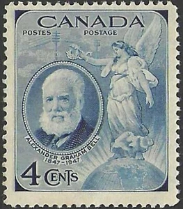 🍁Canada    #274   "ALEXANDER GRAHAM BELL"    Excellent Mint  1947 Issue   (B) - Picture 1 of 3