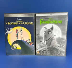 Disney Tim Burton DVD Lot (2) The Nightmare Before Christmas & Frankenweenie - Picture 1 of 4