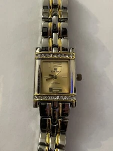 Ladies MARK NAIMER Gold & Silver Tone Bejeweled Bezel New Old Stock Works GREAT! - Picture 1 of 6