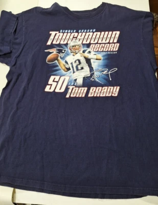 Camiseta Reebok Tom Brady New England Patriots Para Hombre XL NFL TD Passing Record 2007 Foto 1 de 4
