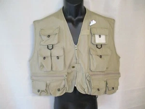 Montana Classic Cotton Blend Beige Size L Sportsman's Vest Deluxe Fishing - Picture 1 of 3