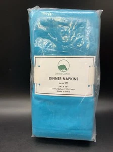 Cotton Linen Fabric Dinner Napkins (Set of 12, 19X19 Inches) Tailored - Picture 1 of 6