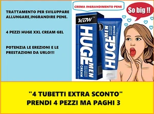 4 PEZZI HUGE GEL ALLUNGAMENTO INGRANDIMENTO PENE, POTENZIA PRESTAZIONI/EREZIONI* - Foto 1 di 9