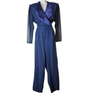 Vintage Joseph Ribkoff Jumpsuit - Size 20 - Royal Blue Made in Canada - Picture 1 of 6