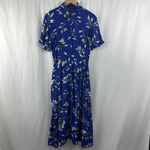 French Connection Andini Blue Floral Shirt Dress Maxi Womens 6 Boho Feminine - Picture 1 of 16