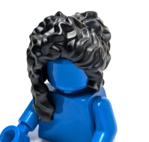 Lego-Minifigur Haare-weiblich, schwarz, wellig, Pferdeschwanz, Teil über Gesicht, Pony - Bild 1 von 3