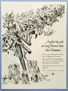 Bell Telephone System Christmas 1944 Advertisement Life Magazine - Picture 1 of 2