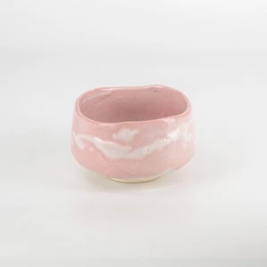 Chawan Mino Ware japanische Matcha Teeschale rosa Shino Stil Made in Japan - Bild 1 von 9