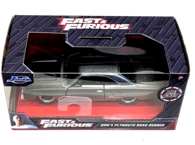 Jada 1/32 Fast & Furious Dom's Plymouth Road Runner Silver Model Car New - Image 1 of 4