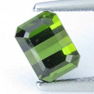 1.92Cts Stunning Natural Green Tourmaline Emerald Cut Gemstone From Mozambique - Picture 1 of 4