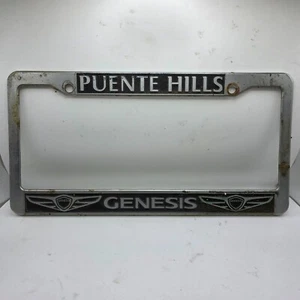 Puente Hills Hyundai Genesis California Silver Plastic License Plate Frame - Picture 1 of 2