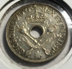 Elfe Neuguinea Briten 1 Schilling 1935 Silber George V - Bild 1 von 2