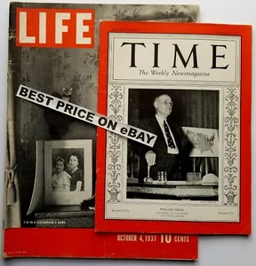 Life and Time Magazines October 4, 1937 Best Prices on eBay - Picture 1 of 11
