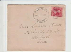 1892 Delaware City Delaware #220 grid cl Cover to Iowa (i57) - Picture 1 of 2