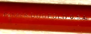 "PARKER DUOFOLD..*Gold Filled..." Burnt Orange/Gold Trim Ring-Top Working Pencil - Picture 1 of 24