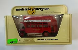 Matchbox Models of Yesteryear 1922 AEC S Type Omnibus Bus Made in England - Picture 1 of 4