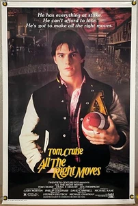 ALL THE RIGHT MOVES GEROLLT ORIGINAL EINBLATT FILMPLAKAT TOM CRUISE (1983) - Bild 1 von 1