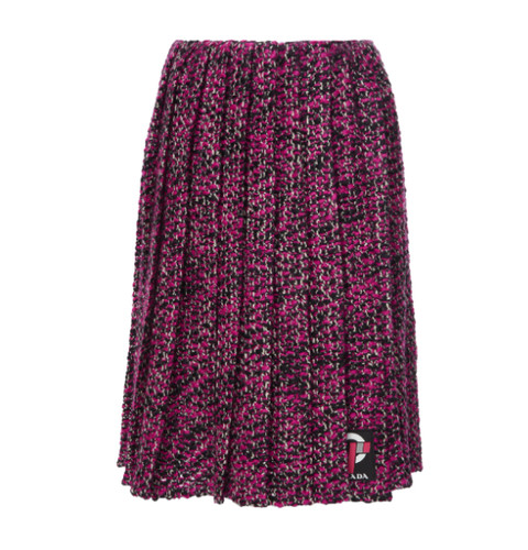 NUOVA Gonna Prada Piegate Tessuto Knickerbocker Rosa Multi IT 40 US 6 #P2183