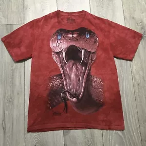 The Mountain Shirt Mens Small Red Cotton Snake Serpent Graphic Print Tie Dye - Picture 1 of 9