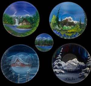 Alaska Berglandschaft Kühlschrankmagnet’s handgefertigt signiert Trisha - Bild 1 von 10