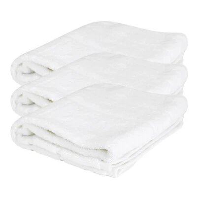 3x Jason Commercial Premium Cotton Astor Bathroom Hand Towel 50x70cm WHT 600GSM - image 1 of 3