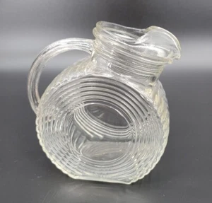 Vintage 30er Mid Century Modern Kipp Klarglas Krug Vase Big Ben Ringe - Bild 1 von 8