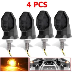 4X Mini Motorcycle LED Turn Signal Light Blinker Indicator Smoke Lamp Universal - Picture 1 of 11