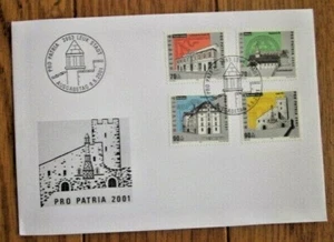 Switzerland PRO PATRIA 2001 ARCHITECTURE  SEMIPOSTALS SET COMPLETE FDC VF UNADDR - Picture 1 of 1