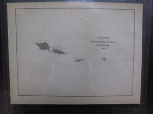 Antike Karte Pazifik Samoan oder Seefahrer Inseln Tatuila Upolu Savaii Rose 1845 - Bild 1 von 3