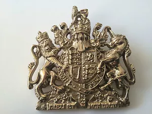 Royal Coat of Arms Brass Sign Plaque Royal Crest Wall Hanger Armorial plate - Picture 1 of 9