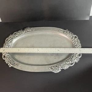 Bandeja de peltre Carson de colección "Vineyard Elegance" bandeja de frutas 18 X 11,5" uvas - Imagen 1 de 5