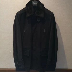 Brioni Mink Fur Cashmere Leather Jacket Coat size 52 - Picture 1 of 4
