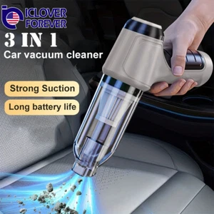 3 in 1 Upgrade Car Vacuum Cleaner Air Blower Wireless Handheld Rechargeable Mini - Picture 1 of 12