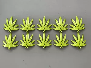 Lot of 10 Lego Swordleaf Lime Green Plant 6 x 5 Palm Leaf Leaves with Clip ~NEW! - Picture 1 of 6