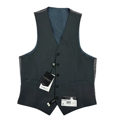 Lauren Ralph Lauren Mens Hitchcock Classic Fit Stretch Suit Vest Charcoal Gray S - Image 1 of 4