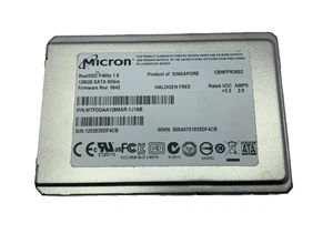 Unidad de estado sólido Micron RealSSD P400e 1.8 128 GB SATA 6 Gb/s MTFDDAA128MAR-1J1AB - Imagen 1 de 2