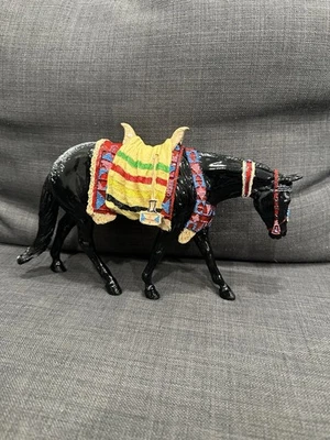 RARE! Black Horse Ranch w/ Costume resin heavy Model Horse Breyer Appy - Image 1 of 4