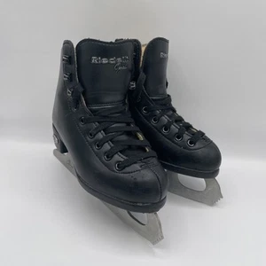 Patines de Hielo Riedell Opal J12 Negro Espiral 7 1/8 Hoja Acero Inoxidable Afilado - Imagen 1 de 12