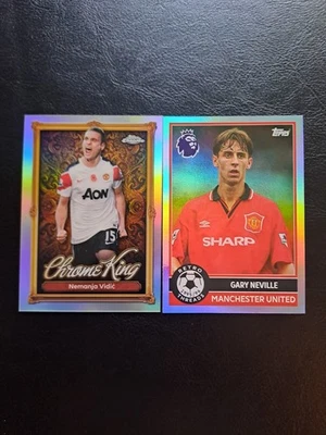 Manchester United Bundle Vidic Chrome King's & Neville Retro Topps Premier 2025 - Image 1 of 2