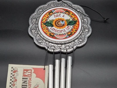 Nuevo carillón de viento de girasol Mary Engelbreit Wonderful Life de Carson de colección 1996 Foto 1 de 4