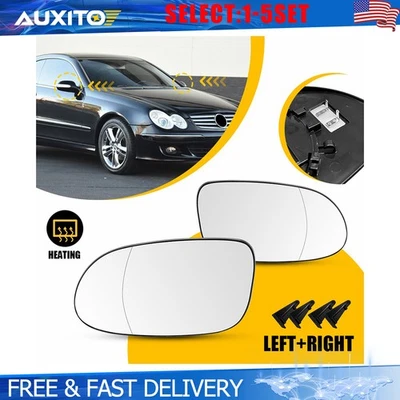 Espejo de cristal para Mercedes Benz CLK350 2006-09 lado conductor pasajero térmico 2-10X Foto 1 de 4