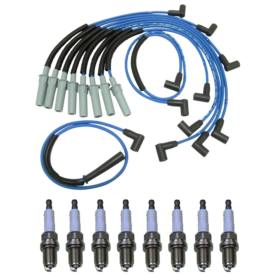 Juego de cables NGK y kit de 8 bujías estándar Denso para B150 B350 Dakota Ram 1500 V8 Foto 1 de 1