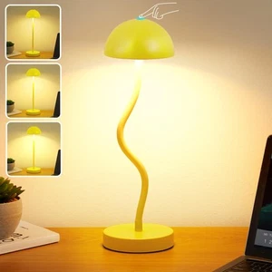 Cordless Mushroom Lamp Rechargeable Table Lamp Cute 3-Way Dimmable LED Touch - Picture 1 of 9