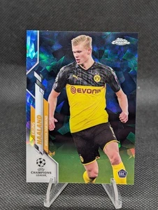 2019-20 Topps Chrome UCL Sapphire Edition Card #74 Erling Haaland RC - Picture 1 of 3