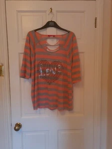 Julies Closet Mujer Love Top Rayas y Espalda Rasgada Talla 1x  - Imagen 1 de 6